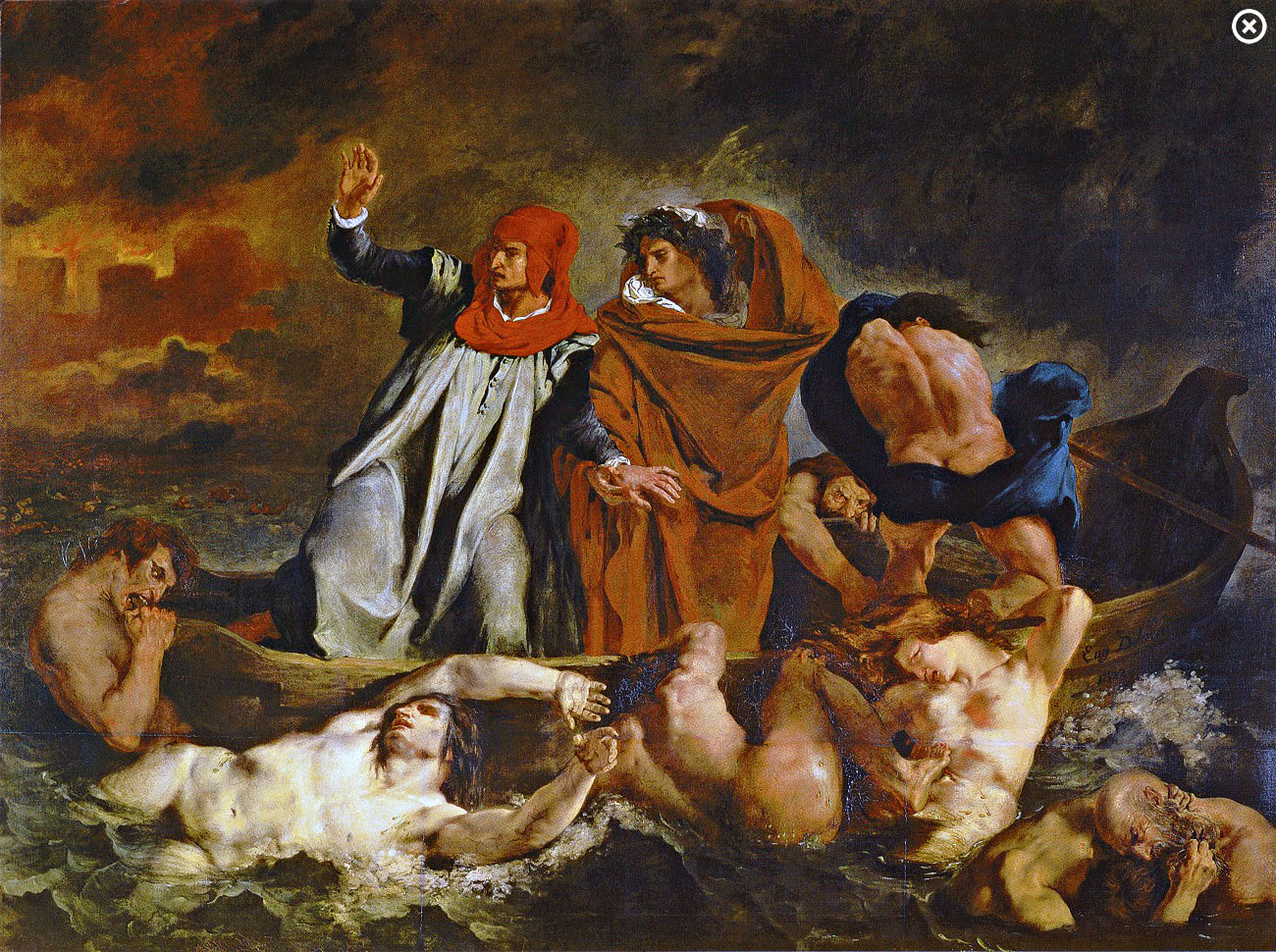 Delacroix: The Barque of Dante, 1822 (Louvre, Paris, 74 x 95 inches)