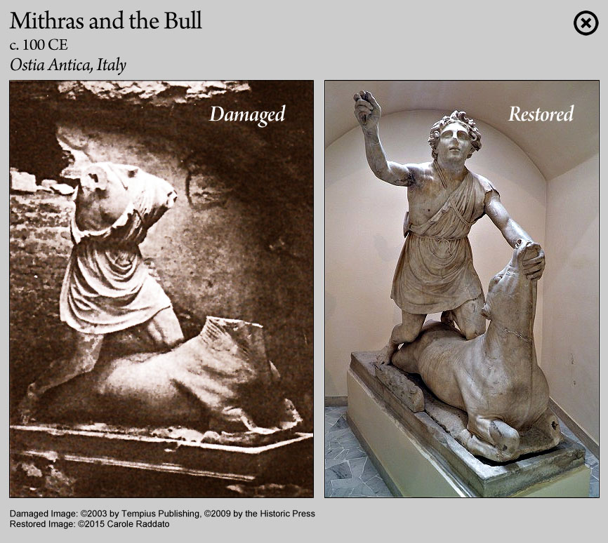 Mithras and the Bull, c 100 CE, Ostia Antica, Italy
