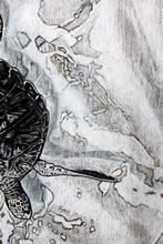 Aphrodite Rising by T.Mallon - Charcoal and Chalk - Swimming Turtle (detail 2)