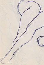 Tom Mallon: Femal Figure, Ballpen on Paper, Legs