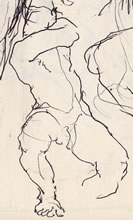 Tom Mallon: Nude Males, Small Crouched Figure