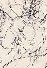 Tom Mallon: Nude Males, Figure with Withdrawn Arms