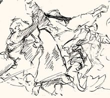 Museum Sketches by T.Mallon, Pen and Ink on Paper - Goya