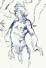 Male Doodles by T.Mallon, Ballpoint Pen on Paper - Male Frontal