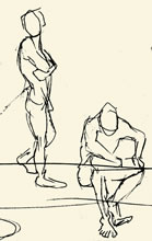 The Sculptor by T.Mallon, Ballpoint on Paper - Tiny Figures
