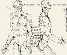 Miscellaneous Figures by T.Mallon, Ballpoint on Paper - Two Male Figures