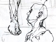 Torso/Arm Anatomy by T.Mallon, Ballpoint on Paper