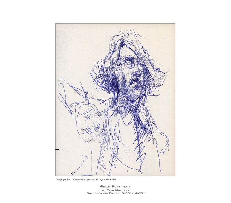 Tom Mallon's Self Portrait, Ballpen on Paper