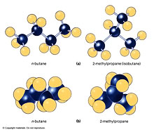 Chemistry and Molecular Studies by Tom Mallon - Ink on Mylar - Butane and Isobutane