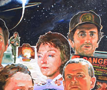 Tom Mallon's Cover Art Portfolio Piece of the Movie: Alien, Acrylic on Illustration Board, Detail of Cartwright and Stanton