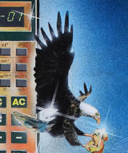 Tom Mallon: Cover Art: Larson - Mathematics for Everyday Living, Acrylic and Airbrush on Illustration Board, Detail of Eagle Tax Symbol