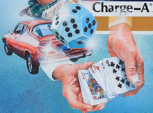 Tom Mallon: Cover Art: Larson - Mathematics for Everyday Living, Acrylic and Airbrush on Illustration Board, Detail of Gambling