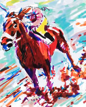 Tom Mallon - Felt Pen on Paper of 'Race Horse, Lead Racehorse