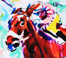 Tom Mallon - Felt Pen on Paper of 'Race Horse, Detail of Lead Horse