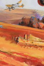 Copy of Nicolas trudgian's Battle of Kursk, Copy by Tom Mallon, Oil on Canvas, Detail of Stuka in Distance