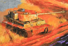 Copy of Nicolas trudgian's Battle of Kursk, Copy by Tom Mallon, Oil on Canvas, Detail of German King Tiger