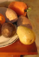 Tom Mallon: 'Produce and Plate', Digital Art, Detail of One of Two Pear