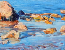 Lake Superior by Tom Mallon, Oil on Canvas: 38 by 30 inches - Tranquil Pond