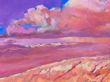 Sandia by Tom Mallon, Oil of Canvas, 48 by 30 inches - Sandia, Detail of Clouds Against Sky