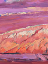 Sandia by Tom Mallon, Oil of Canvas, 48 by 30 inches - Sandia, Detail of Cloud Ranges