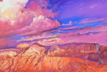 Sandia by Tom Mallon, Oil of Canvas, 48 by 30 inches - Clouds Meet Moutain
