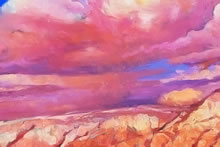 Sandia by Tom Mallon, Oil of Canvas, 48 by 30 inches - Clouds at Ridge