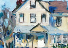 "Color Study" by Tom Mallon, Acrylic on Canvas - 14 x 12 inches - Detail House