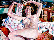 Tom Mallon: Acrylic on Canvas - Christine - 89 x 73 inches