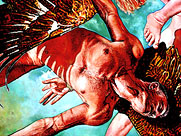T. Mallon: Oil on Wood Panel - The Fall of Icarus - 48 x 60 inches