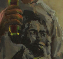 Tom Mallon: Acrylic on Canvas - Beethoven's 201st Birthday - Detail of Beethoven Sweater