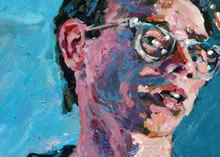 Grayshirt (Self Portrait) by Tom Mallon, Acrylic on Canvas - 26 x 32 inches - Detail Face