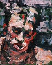 Six Facial Studies by Tom Mallon, Acrylic on Canvas - 7 x 9 inches (each) - Confrontational