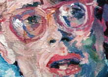Artist with Glasses (Self-Portrait), Acrylic on Canvas - 9 x 11 inches - Portrait Detail