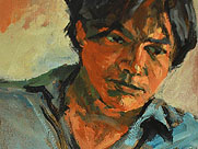 Tom Mallon: Acrylic on Bristol Board - Self Portrait and Check