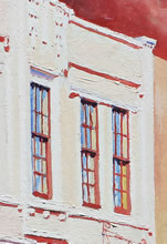 La Entrada a la Plaza by Tom Mallon, Oil on Canvas - 27.75 x 20.5 inches - Upstairs Windows
