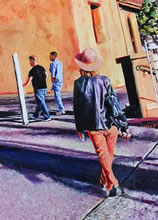 Santuario de Guadalupe by Tom Mallon, Oil on Canvas - 42 x 22 inches - Background Walkers