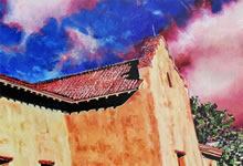 Santuario de Guadalupe by Tom Mallon, Oil on Canvas - 42 x 22 inches - Left Canvas