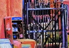 Mediodía de Julio - by Tom Mallon, oil on canvas - Pay Phone