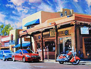East San Francisco Street by Tom Mallon, Oil on Canvas - 55 by 24.5 inches