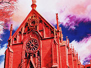 The Loretto Chapel by Tom Mallon, Oil on Canvas - 24 by 48 inches