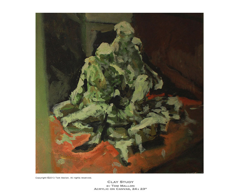 Tom Mallon: Acrylic on Canvas: "Clay Study" - 24" x 23"