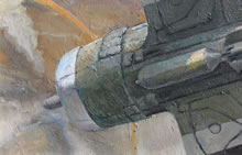 Tom Mallon: Oil on Canvas - Ploughed Furrows, Detail of Prop