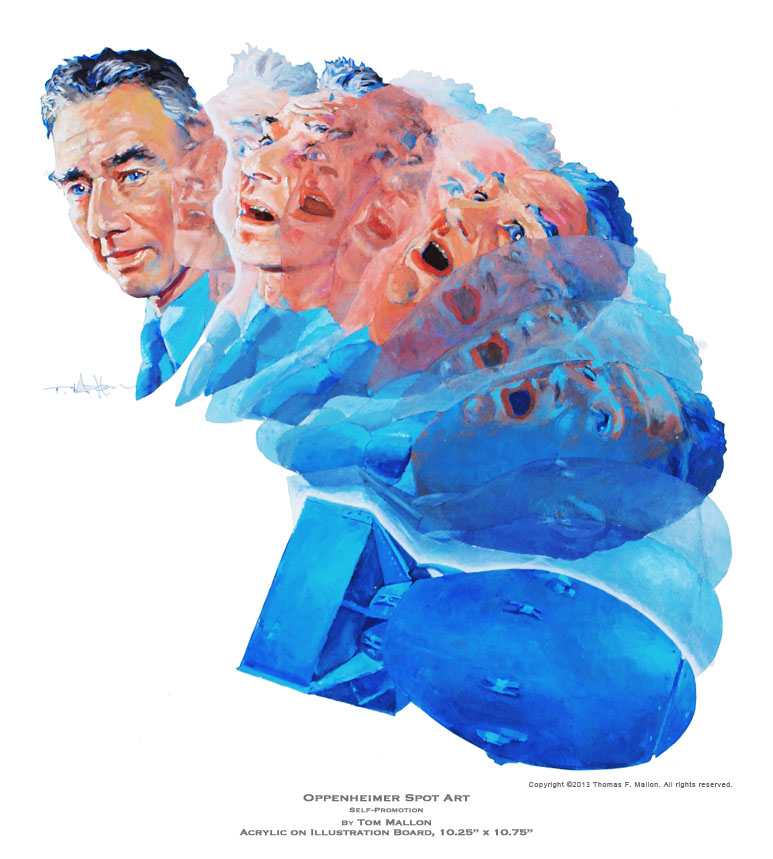 Tom Mallon: Oppenheimer Spot Art, Acrylic on Illustration Board