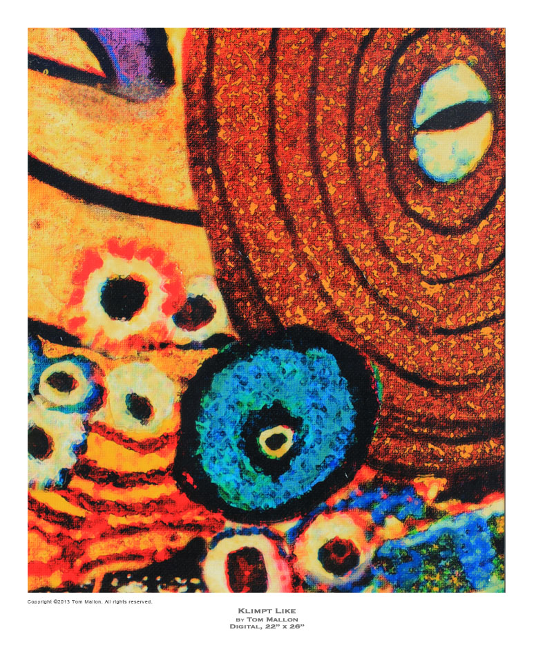 Tom Mallon: 'Klimt Like', Digital Art Montage with Mixed Media