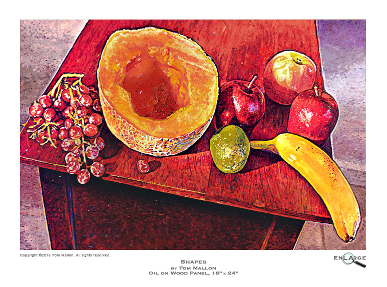 Shapes by Tom Mallon, 16 x 24 inches, Oil on Wood Panel